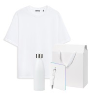 Набор с одеждой RUST (футболка, термобутылка, ежедневник, ручка), черный/белый, XS/S