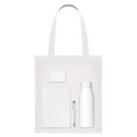 Подарочный набор Welcome Pack, белый (термобутылка, ежедневник, ручка, ЗУ, шоппер)
