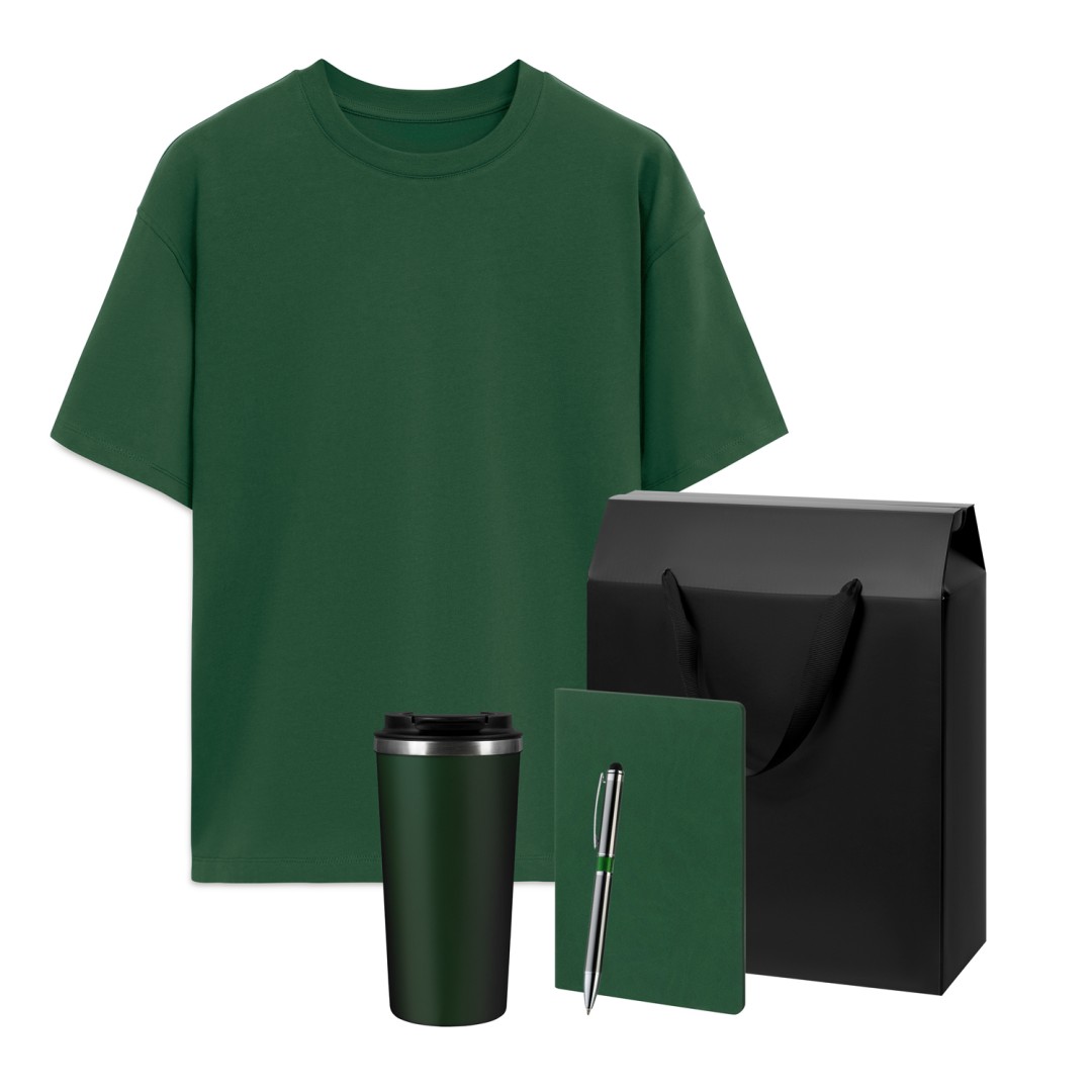 Набор с одеждой RUST (футболка, термокружка, блокнот, ручка), зеленый 1, XS/S