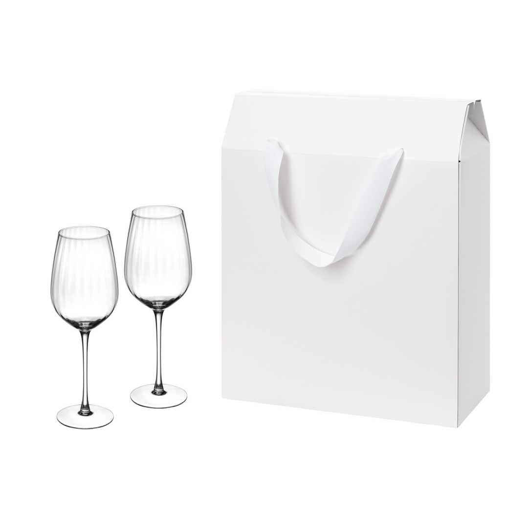 Подарочный набор 2 бокала для вина Blanche в большом подарочном пакете