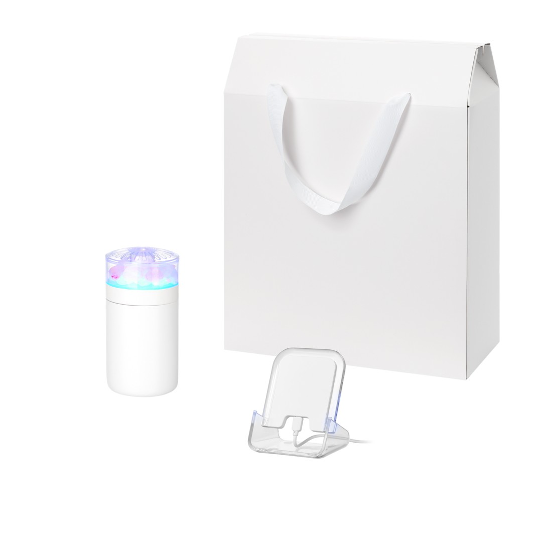 Подарочный набор Crystal, Gloss NEO, белый (увлажнитель воздуха, зарядное устройство)