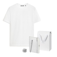 Набор с одеждой KRIS (футболка, колонка, ежедневник, ручка), серебряный, S