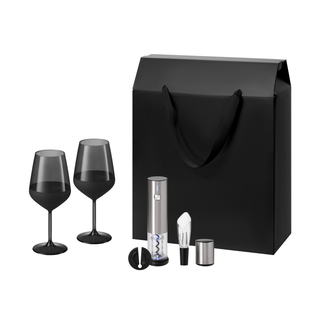 Подарочный набор Black Edition, Vintaro (2 бокала + набор для вина)