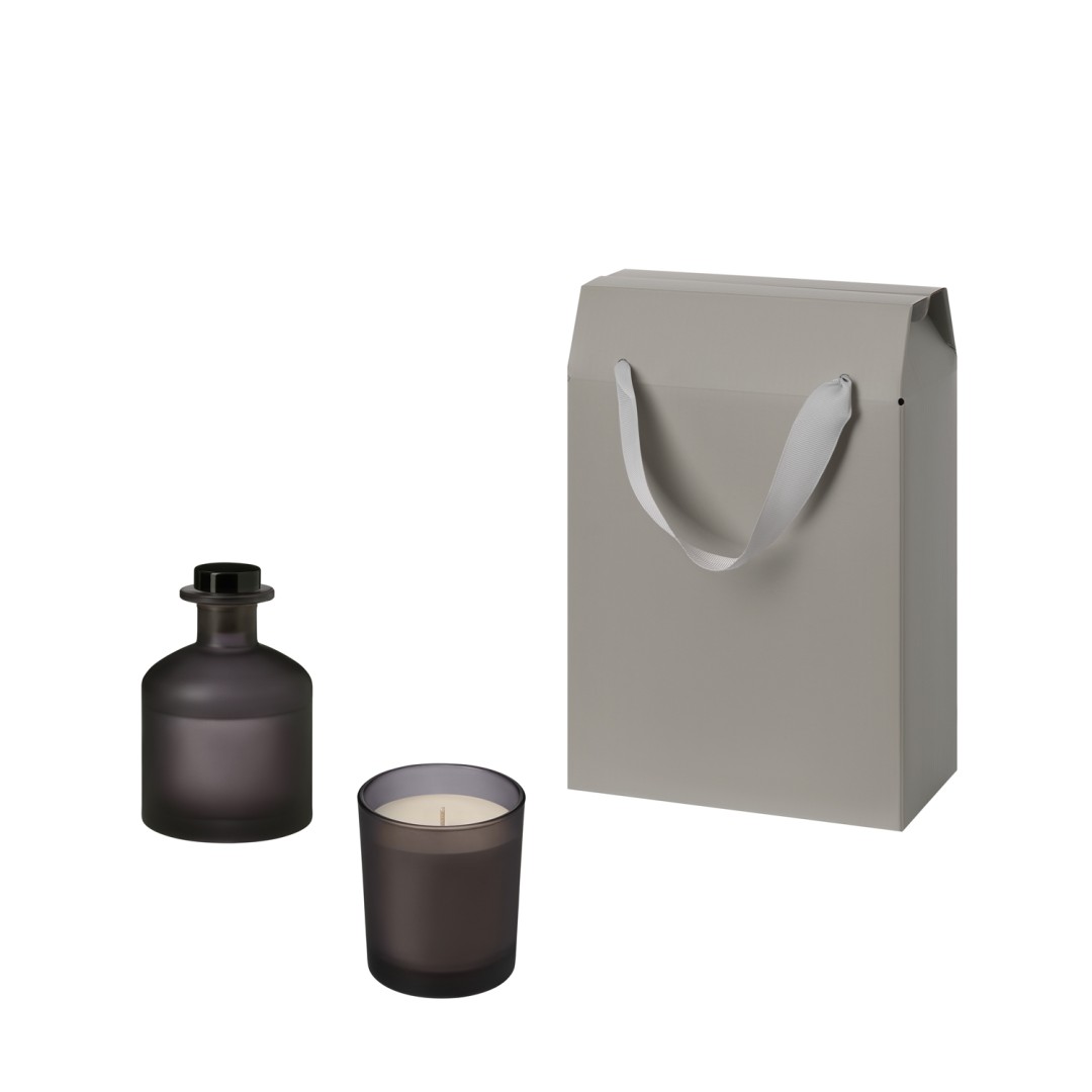 Подарочный набор Enigma, Mizu, серый (свеча, диффузор)
