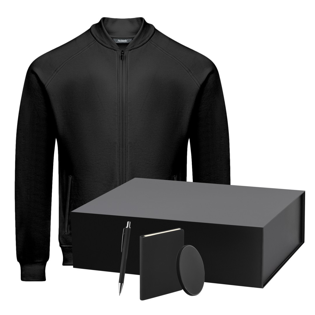 Набор с одеждой TORRES (толстовка, зарядное устройство, блокнот, ручка), черный, M