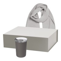 Подарочный набор Strada, Forges, серый (термокружка, шарф)