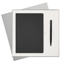 Подарочный набор Moon river, черный (ежедневник, ручка)