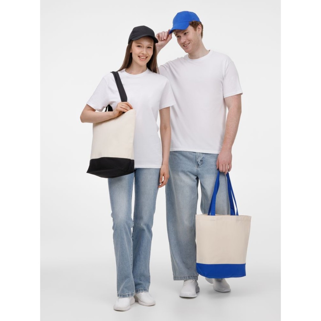 Холщовая сумка Shopaholic, ярко-синяя