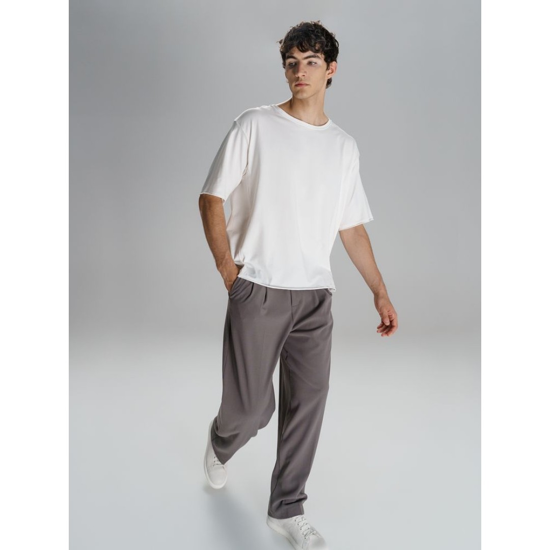 Футболка оверсайз унисекс Vozduh, молочно-белая, размер XS/S