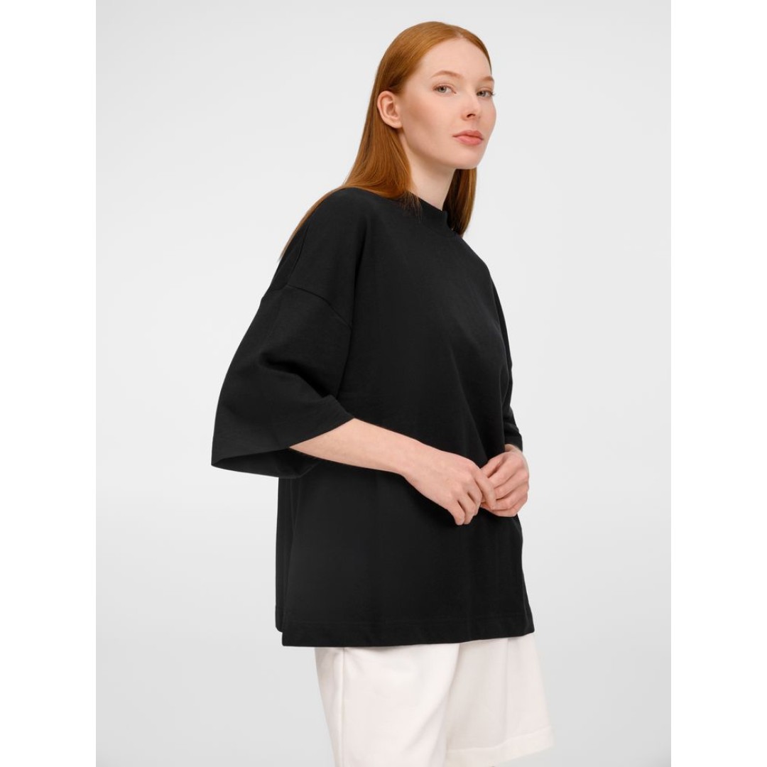 Футболка оверсайз унисекс T9, черная, размер M/L