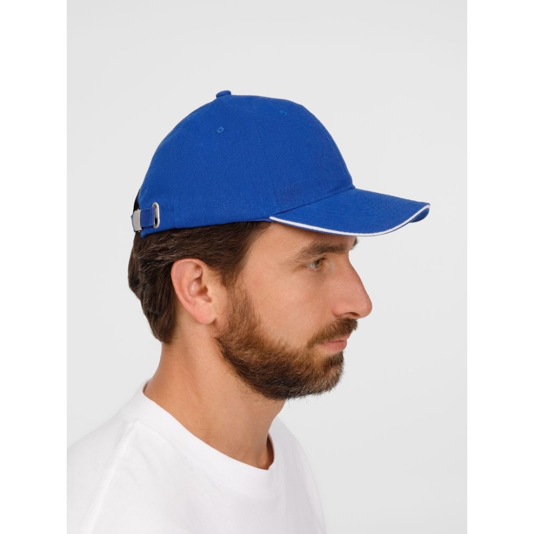 Бейсболка Buffalo, ярко-синяя с белым