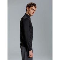 Рубашка поло мужская с длинным рукавом Terrazzo, черная, размер S/M