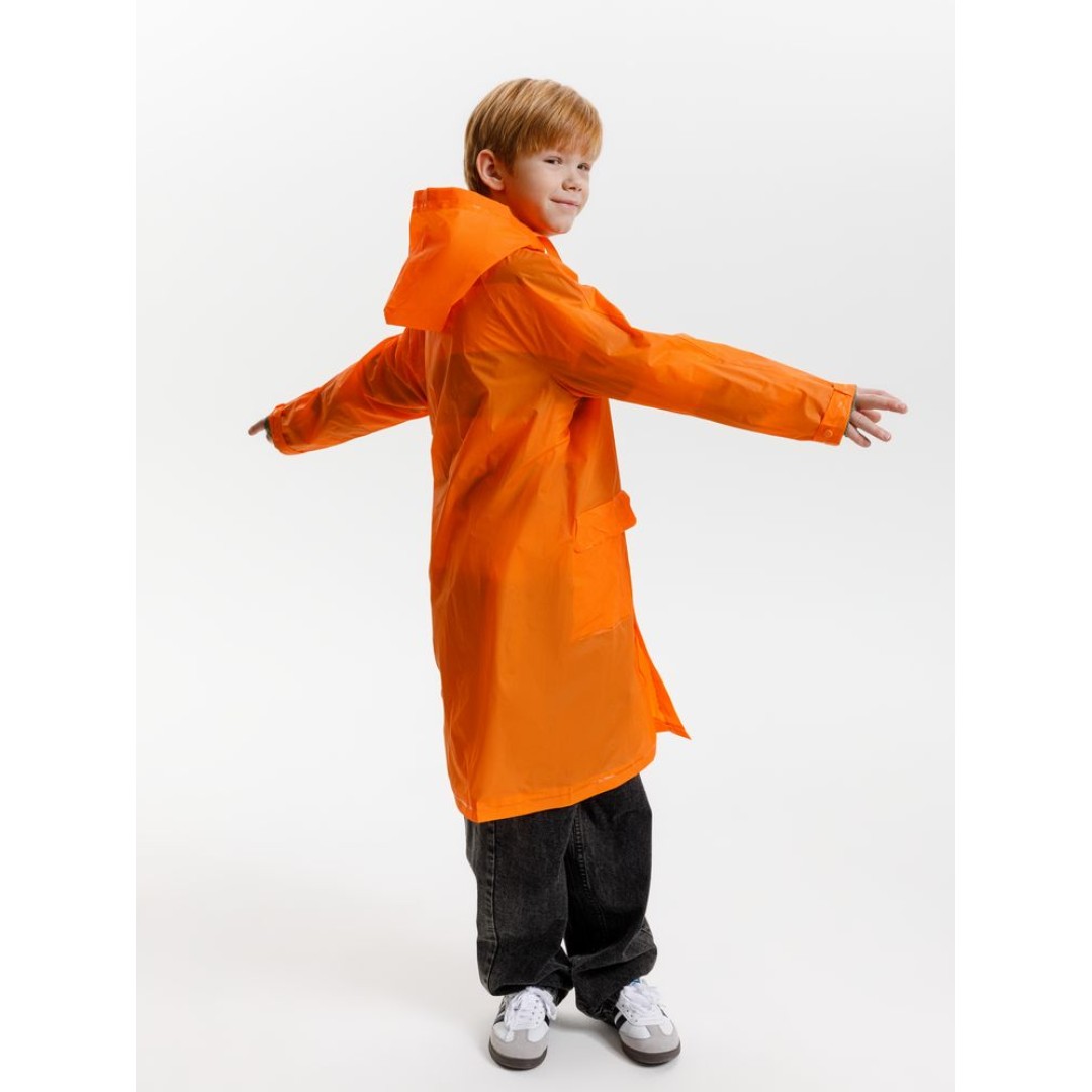 Дождевик детский RainDrop Kids, оранжевый, 8 лет (рост 118-128)