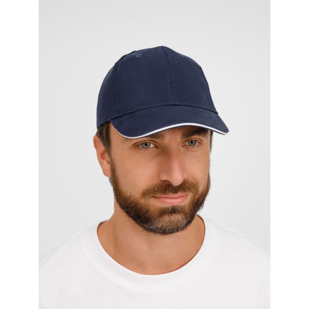 Бейсболка Buffalo, темно-синяя с белым