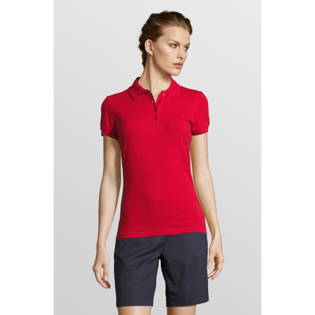 Рубашка поло женская People 210 красная, M