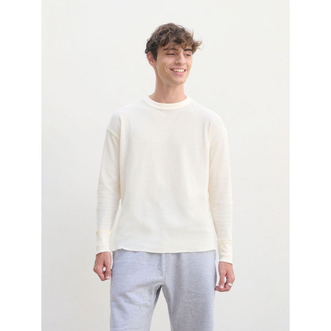 Футболка с длинным рукавом Thermal T, бежевая (неокрашенная), размер L