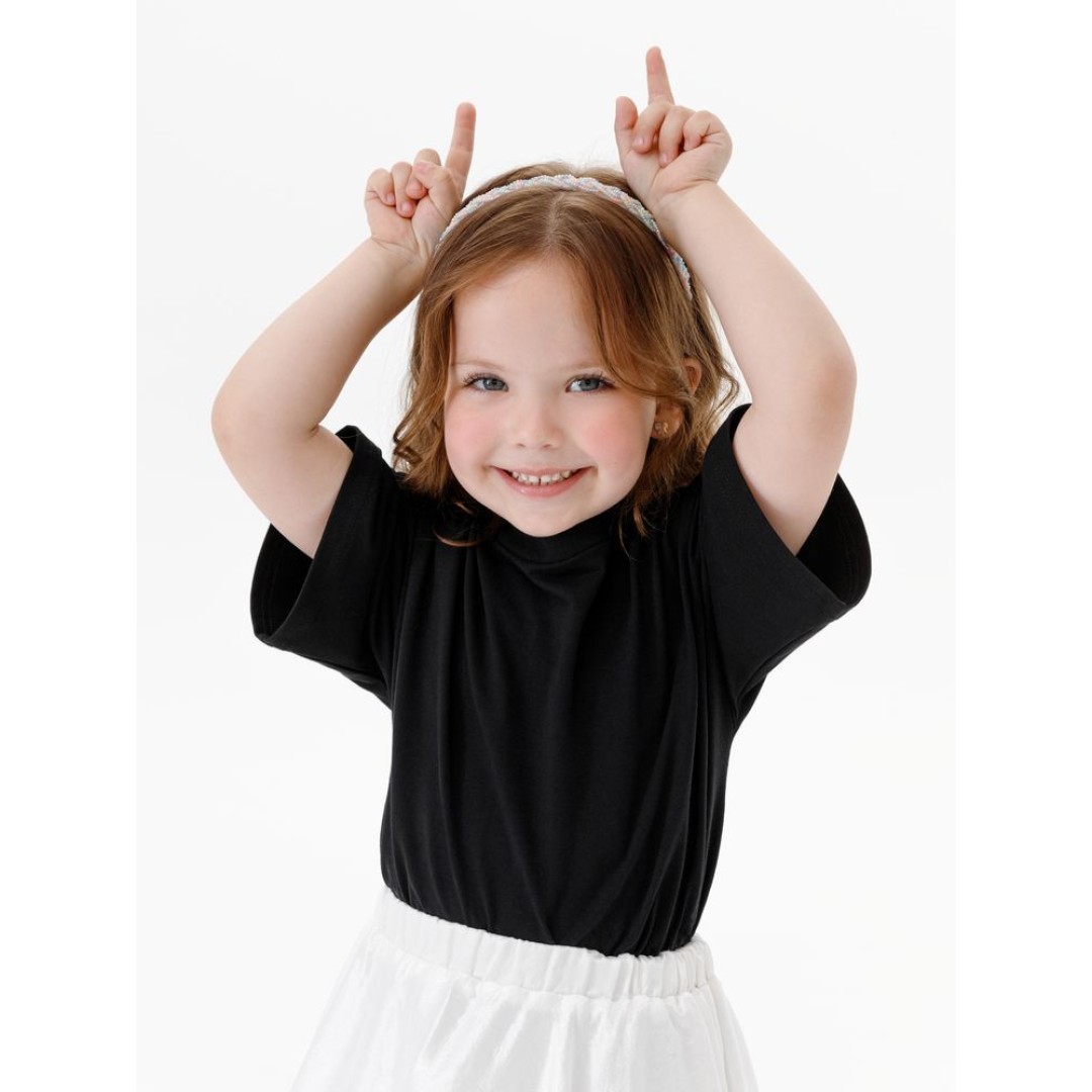 Футболка детская оверсайз Teezer, черная, 6 лет