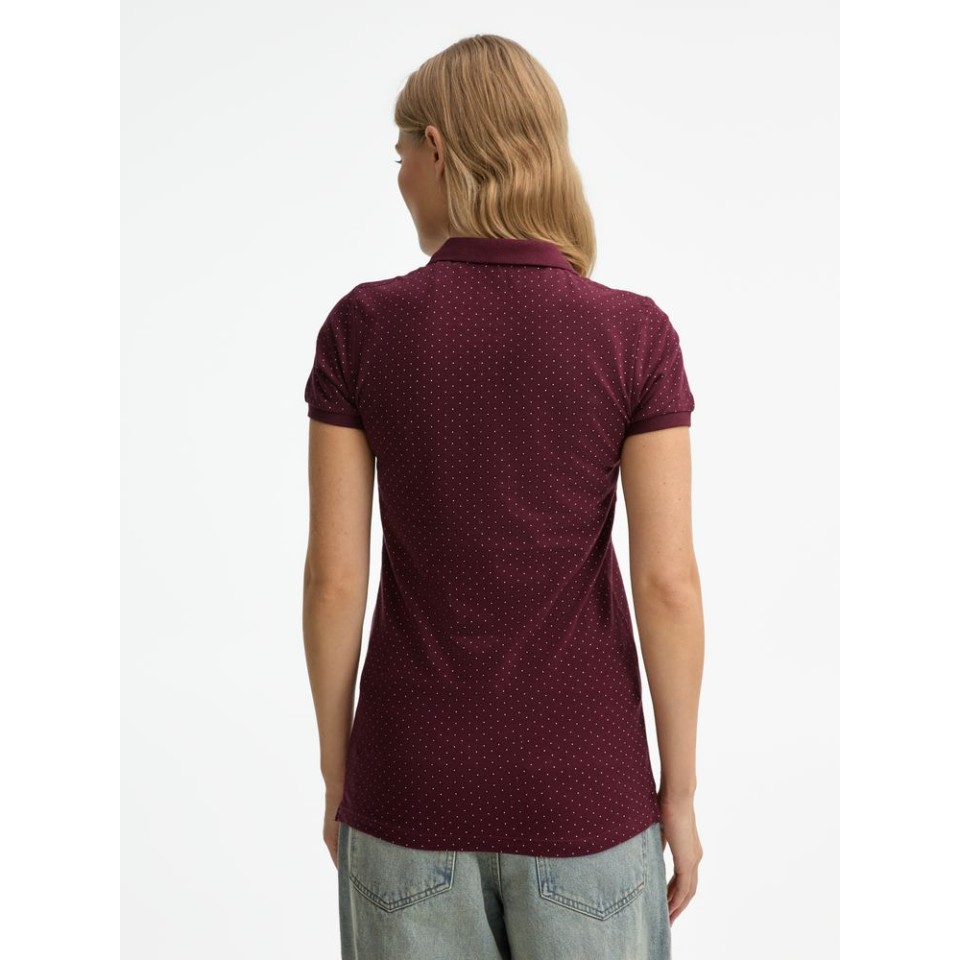 Рубашка поло женская Brandy Women, бордовая с белым, XXL