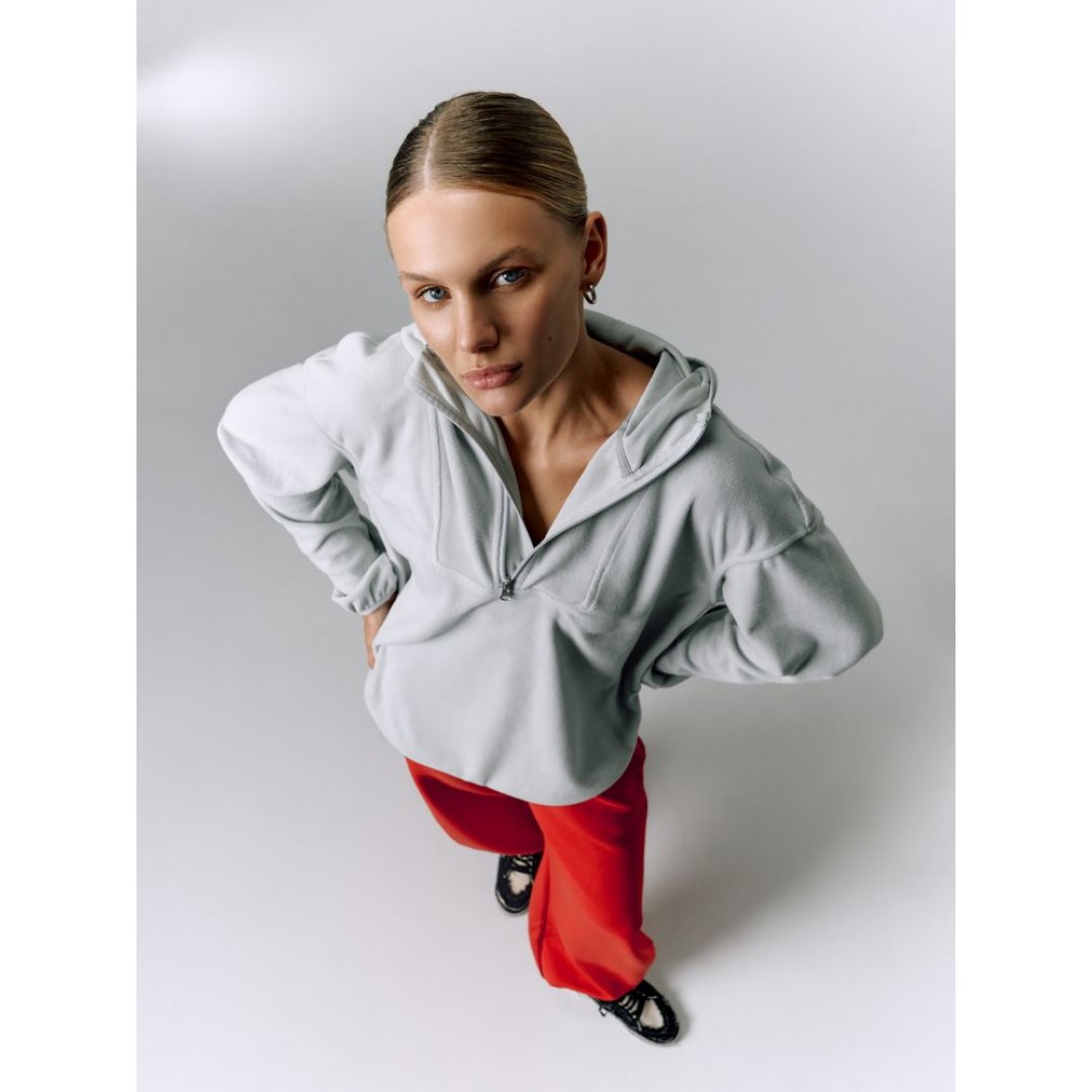 Анорак флисовый унисекс Fliska, светло-серый, размер XS/S