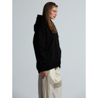 Толстовка унисекс оверсайз Zippy, черная, размер XS/S