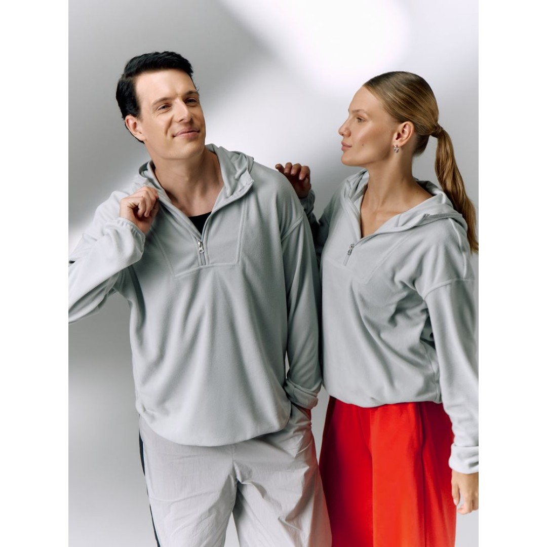 Анорак флисовый унисекс Fliska, светло-серый, размер XS/S