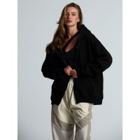 Толстовка унисекс оверсайз Zippy, черная, размер XS/S