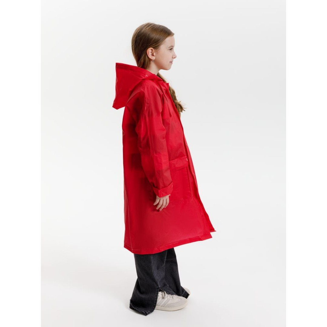 Дождевик детский RainDrop Kids, красный, 8 лет (рост 118-128)