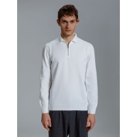 Рубашка поло мужская с длинным рукавом Terrazzo, белая, размер L/XL