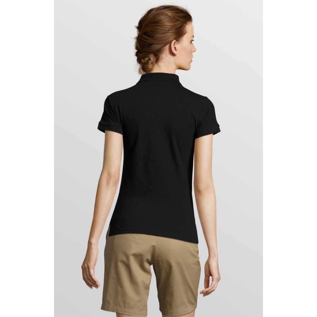 Рубашка поло женская People 210 черная, XXL