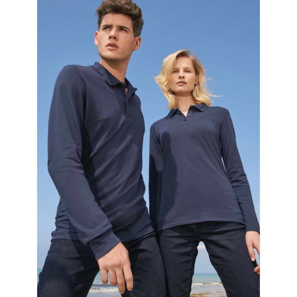 Рубашка поло мужская с длинным рукавом Perfect LSL Men ярко-синяя, 3XL