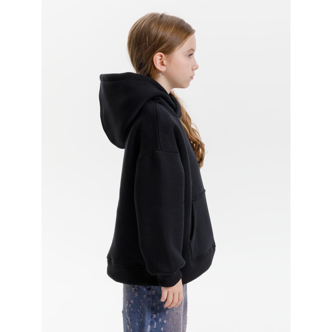 Худи детское оверсайз Junipero, черное, 6 лет