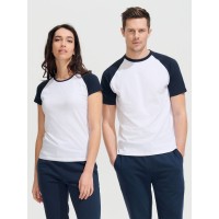 Футболка женская Milky 150, белая с темно-cиним