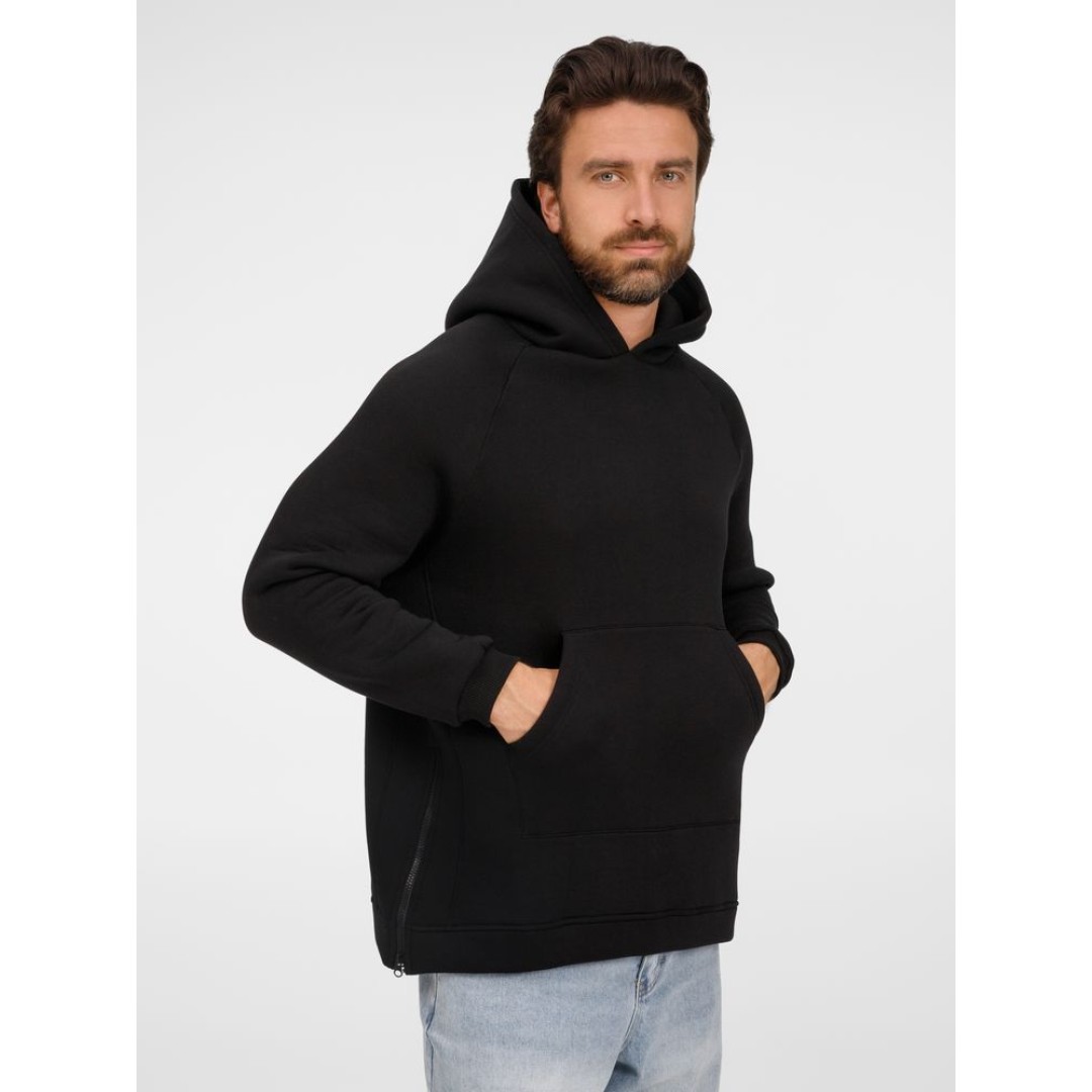 Худи унисекс оверсайз Easy Street, черное, размер XS/S