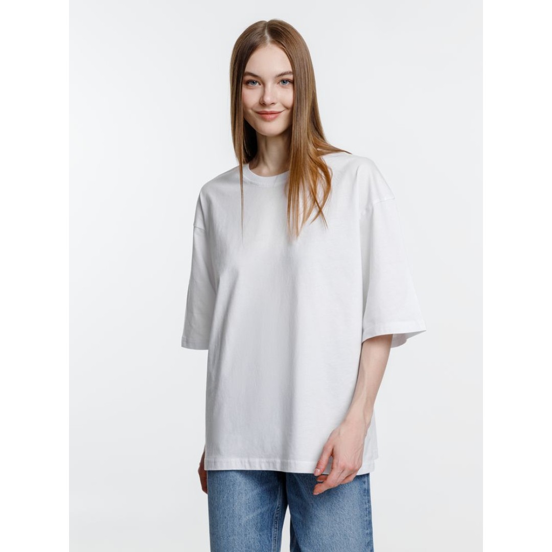 Футболка оверсайз унисекс Base Space, белая, размер XS/S