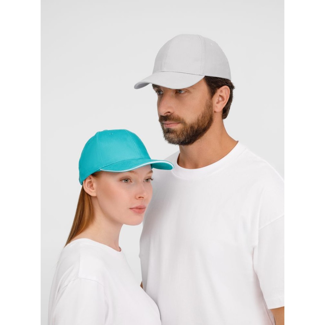Бейсболка Buffalo, бирюзовая с белым