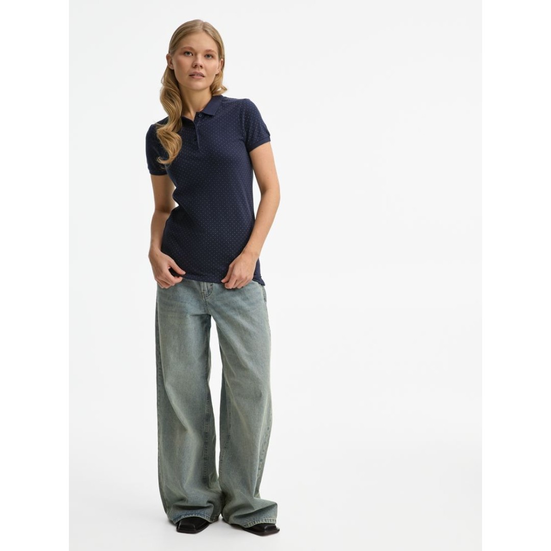 Рубашка поло женская Brandy Women, темно-синяя с белым