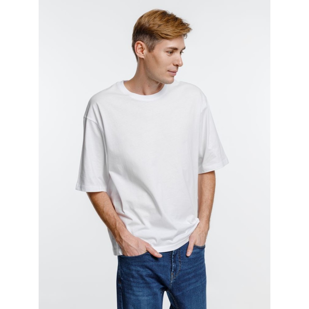 Футболка оверсайз унисекс Base Space, белая, размер XS/S