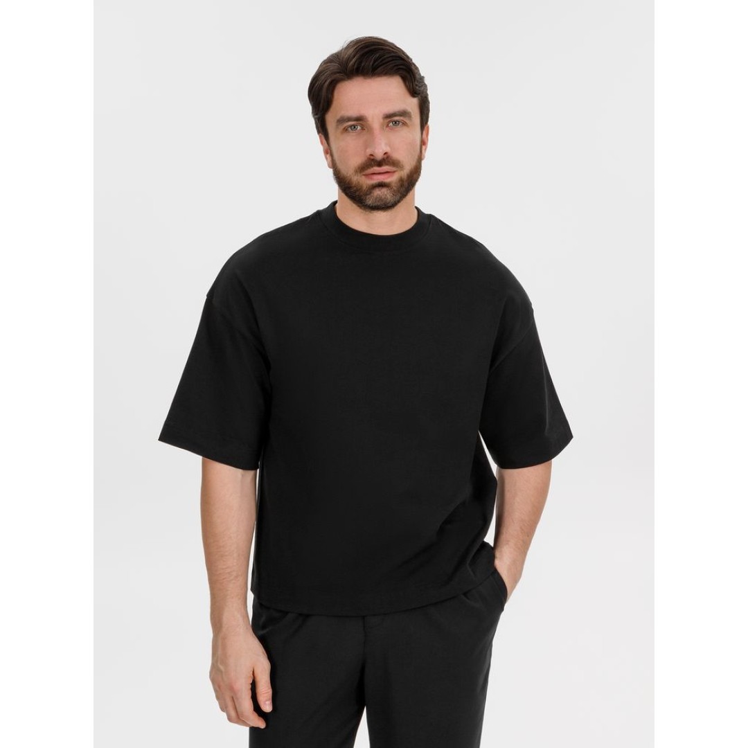 Футболка оверсайз Big boss, черная, размер XS/S