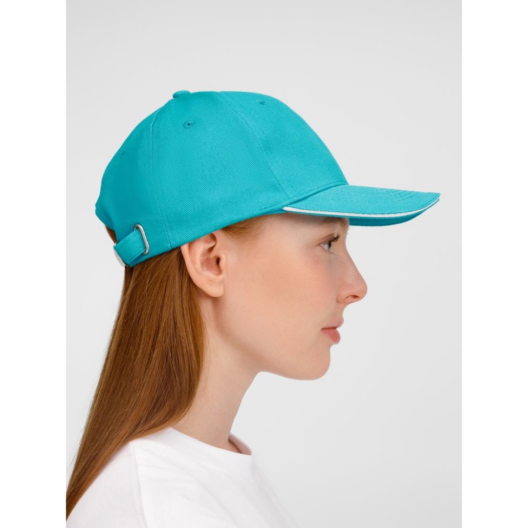 Бейсболка Buffalo, бирюзовая с белым