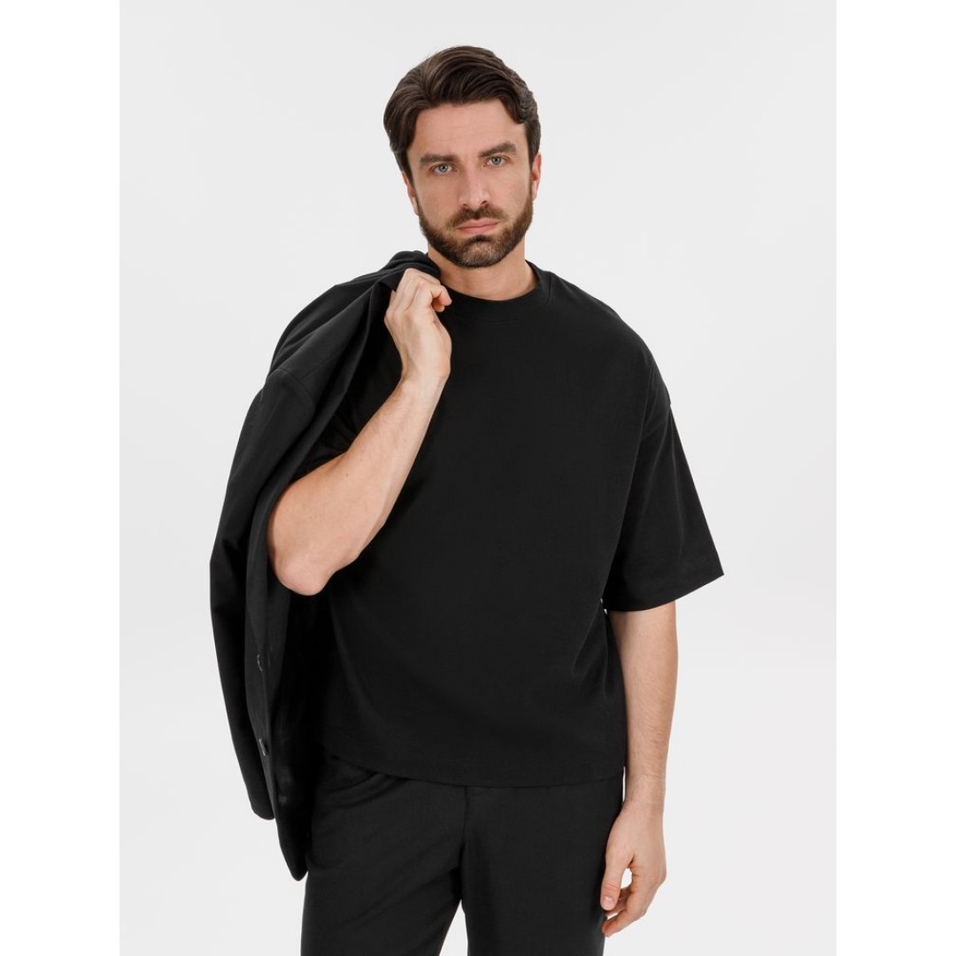 Футболка оверсайз Big boss, черная, размер XS/S