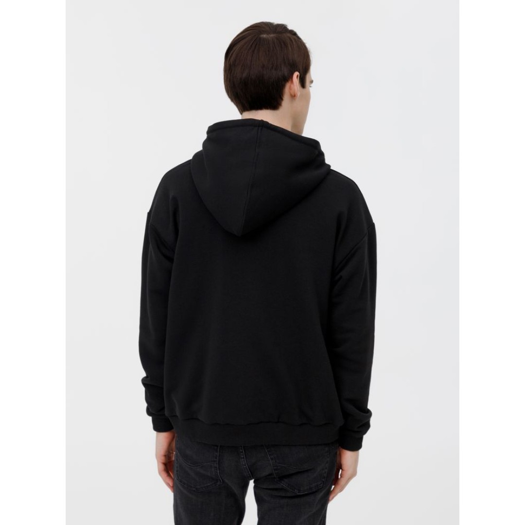 Толстовка унисекс оверсайз на молнии Zippy Terry, черная, размер XS/S