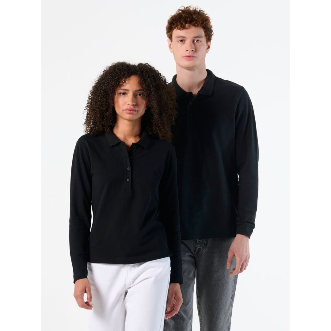 Рубашка поло мужская с длинным рукавом Winter II 210 ярко-синяя