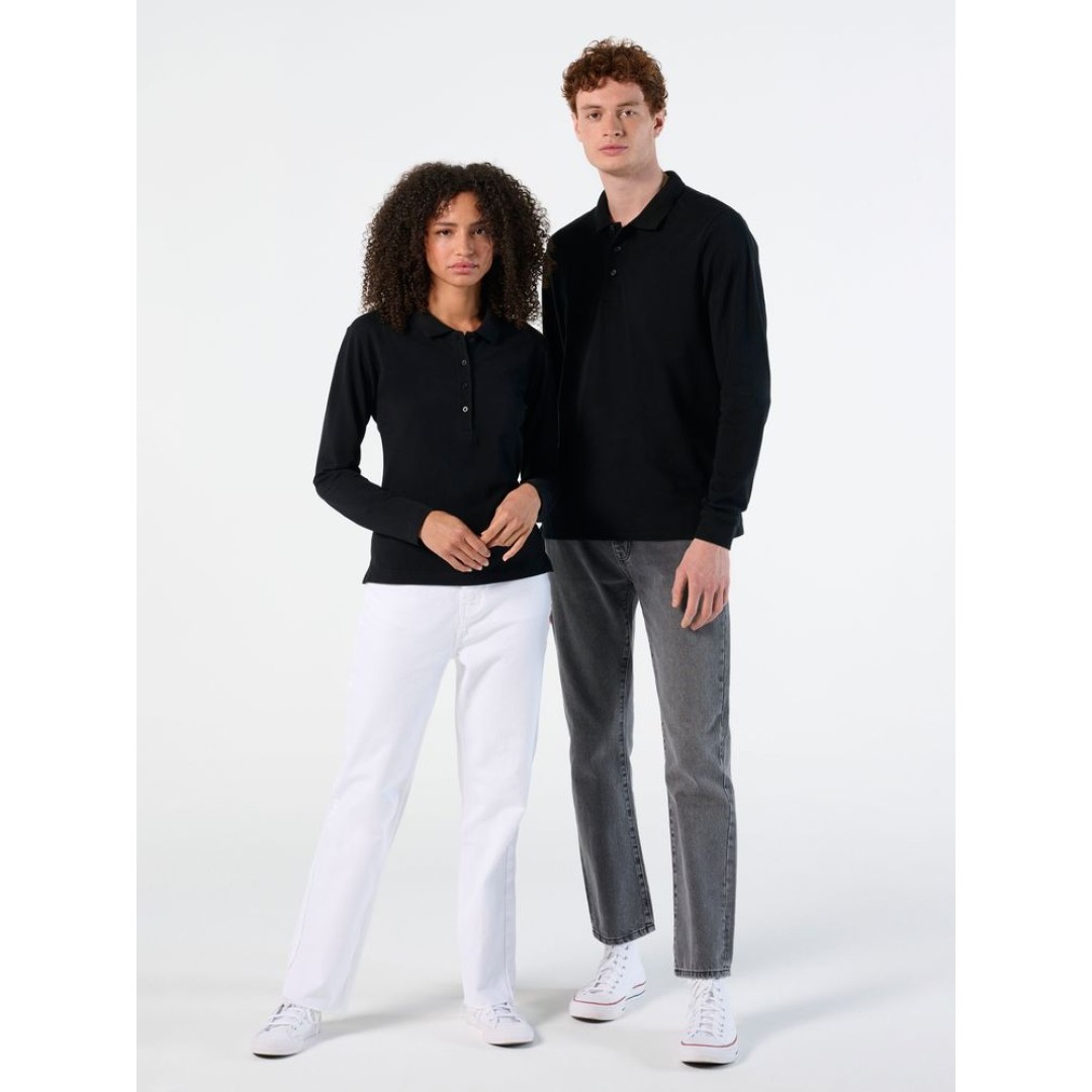 Рубашка поло мужская с длинным рукавом Winter II 210 ярко-синяя