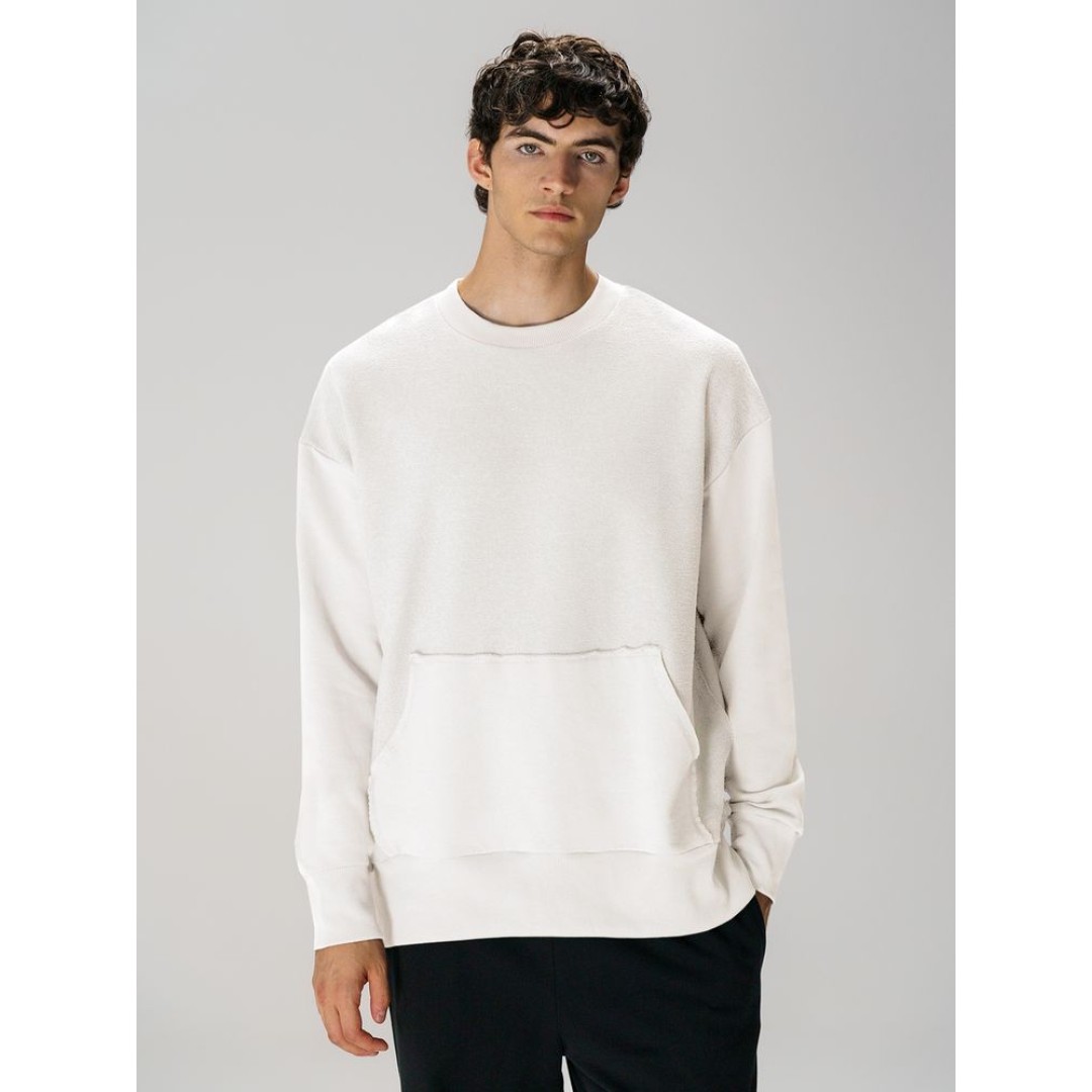 Свитшот оверсайз унисекс Vozduh, молочно-белый, размер XS/S