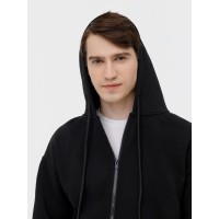 Толстовка унисекс оверсайз на молнии Zippy Terry, черная, размер XS/S