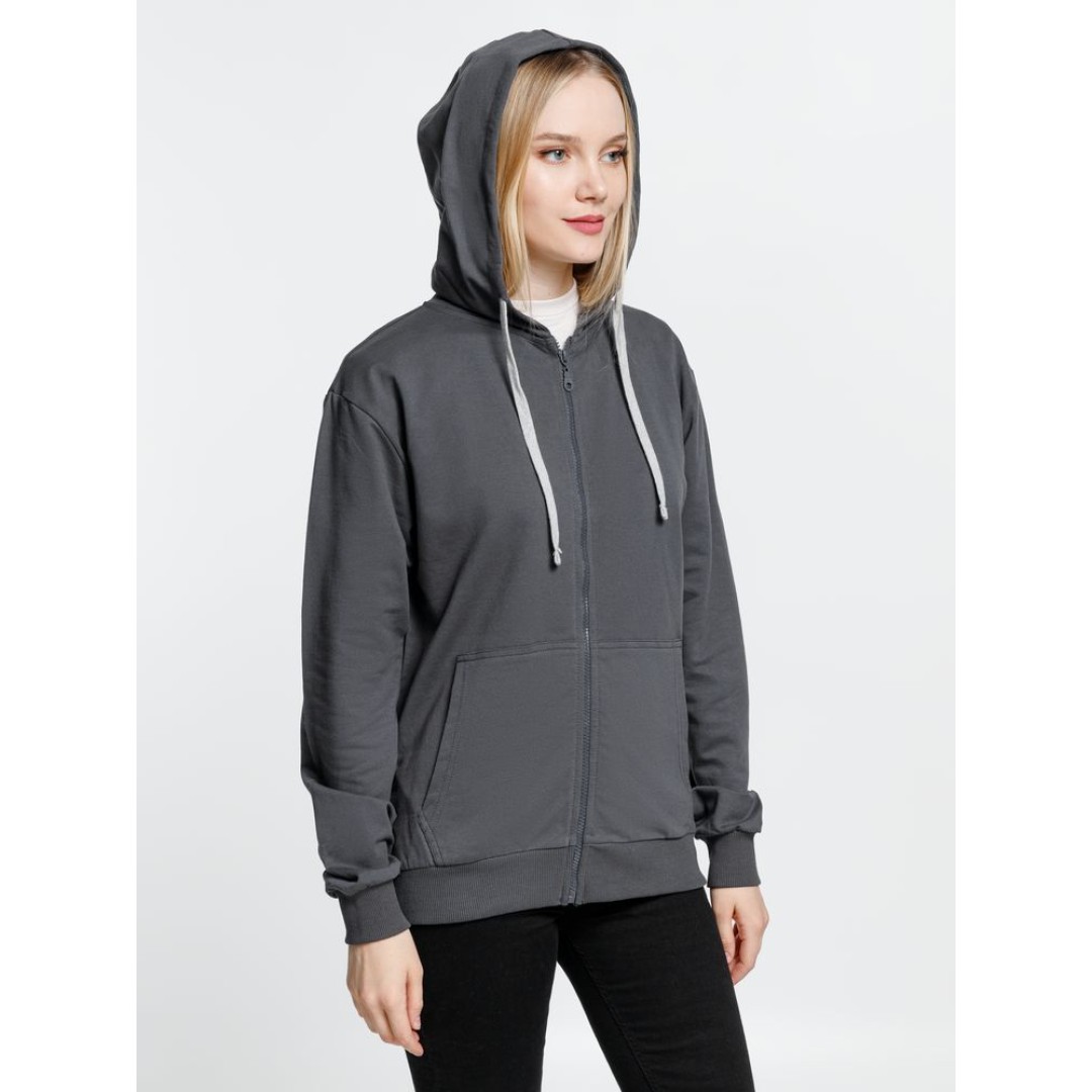 Толстовка на молнии с капюшоном Siverga, темно-серая (графит)