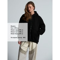 Толстовка унисекс оверсайз Zippy, черная, размер XS/S