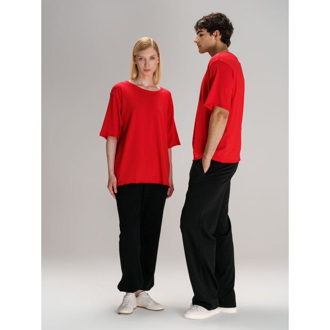 Футболка оверсайз унисекс Vozduh, красная, размер XL/XXL