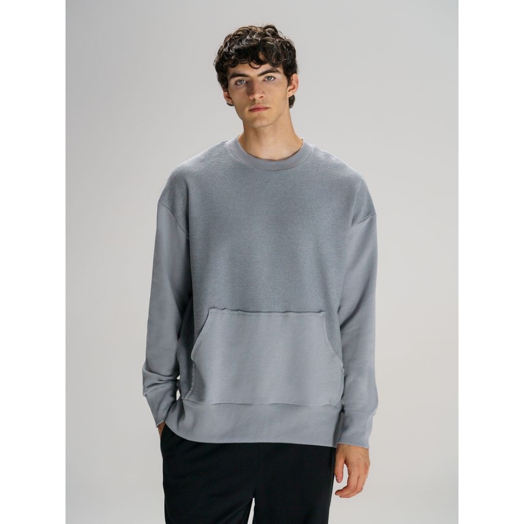 Свитшот оверсайз унисекс Vozduh, светло-серый, размер XS/S