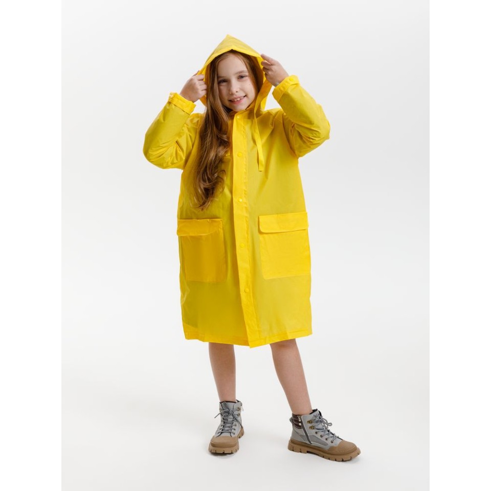 Дождевик детский RainDrop Kids, желтый, 8 лет (рост 118-128)